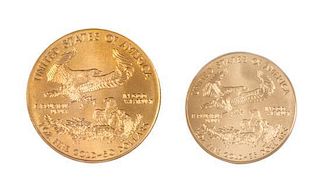 * Two 2005 $50 Gold Eagle Coins.