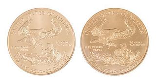 * Two 2006 $50 Gold Eagle Coins.