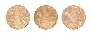 * Three $25 Gold Eagle First Strike Coins.