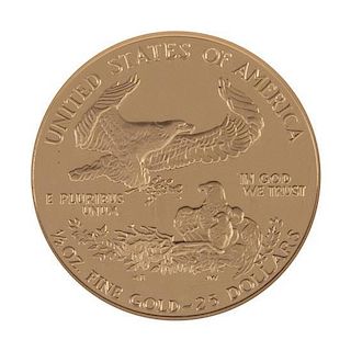 * 1990-P $25 Gold Eagle Coin.