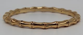JEWELRY. Tiffany & Co. 14kt Gold Bamboo Bracelet.