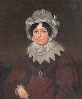 English School, (19th Century), Portrait of a Lady in Bonnet