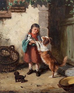 Jan Walraven, (Dutch, 1827-1863/74), Girl with Dogs