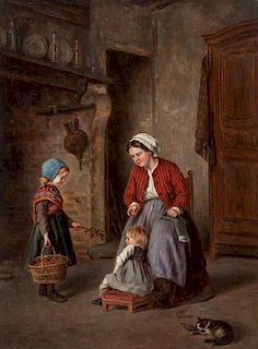 Philippe Francois Sauvage, (French, 19th Century), Mother and Child