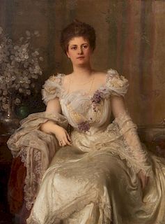 Artist Unknown, (19th/20th Century), Portrait of a Lady in White Gown