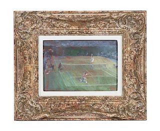 Mark Rowbotham, (English, b. 1959), Two Works; Wimbleton Match and Cricket on the Green