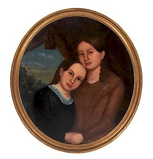 American School, (19th Century), Untitled (Portrait of Sisters)