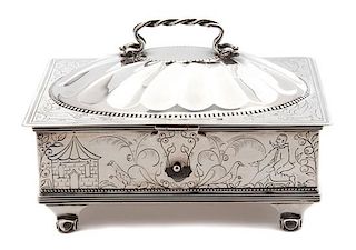 An English Silver Hinged Top Box, John Bodman Carrington, London, 1821,