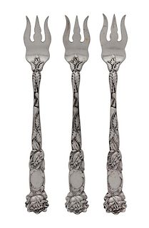 A Group of Twelve Silver Seafood Forks, Alvin, Early 20th Century, in the Bridal Rose pattern