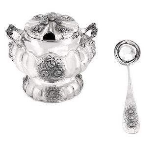 An Austrian .800 Silver Soup Tureen, Vienna, 1813-4, with cover and serving spoon