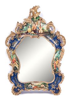 A Venetian Style Painted Mirror Height 35 x width 24 inches.