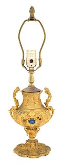 A French Gilt Bronze Urn Height overall 18 1/2 inches.