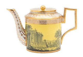 A Paris Porcelain Teapot Height 4 1/5 inches.