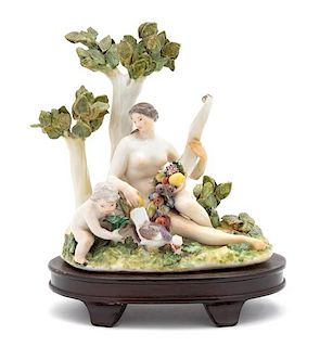 A Meissen Porcelain Allegorical Figure of Earth Height 7 1/2 inches.
