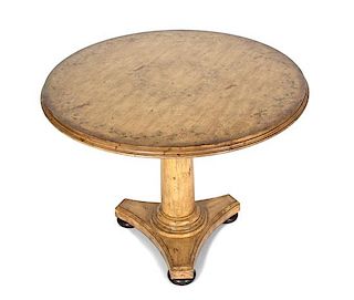 A Maitland-Smith Provincial Style Painted Breakfast Table Height 30 x diameter 39 inches.