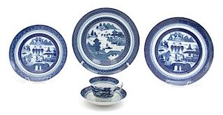 A Mottahedeh Blue Canton Pattern Dinner Service Diameter of dinner plate 10 inches.