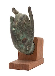 A Thai Bronze Hand of the Buddha Height 4 inches.