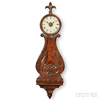 Abiel Chandler Mahogany Wood Front Lyre Clock