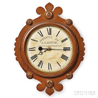 F. Kroeber "Maltese" Walnut Gallery Clock
