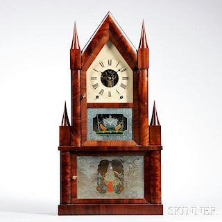 John Birge Mahogany Double Steeple Fusee Shelf Clock