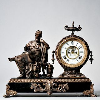 Ansonia Figural Clock "The Philosopher,"