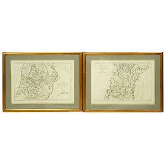 Pair Antique Map Engravings