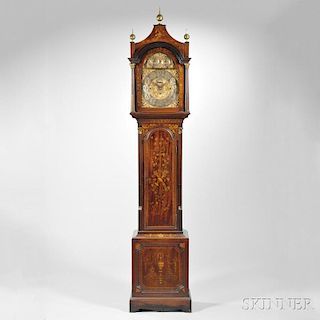 Elaborately Inlaid Mahogany Chime Clock