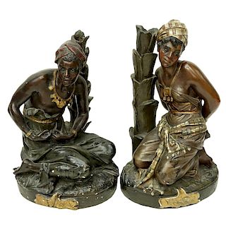 Pair of French Orientalist Slave Figures