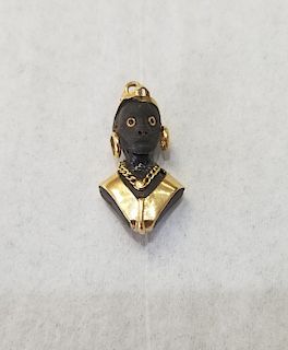 Carved Blackamoor & Gold Pendant