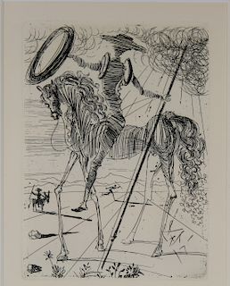 Salvador Dali "Don Quixote" Etching