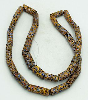 Strand of Venetian Millefiori Beads - late 1800's