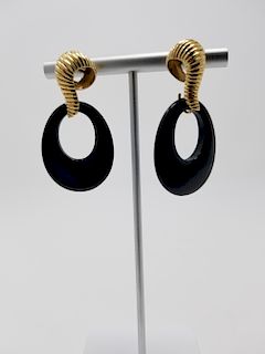 Pair of Black Onyx Earrings