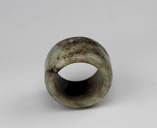Antique Chinese Carved Jade Thumb/Archers Ring