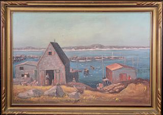 Signed, 1941 Painting of Bodega Harbor California