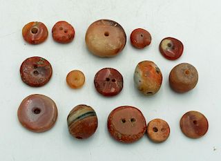 15 Tairona Carnelian Beads - ca. 1000 - 1500 AD