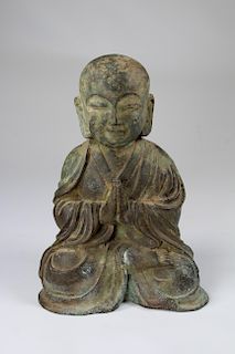 Early Antique Chinese Bronze Seated Daoist Buddha