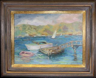 E.J. Farrow (20th C.) Balboa Island CA Painting