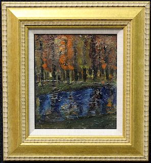 French Impressionist School River Landscape