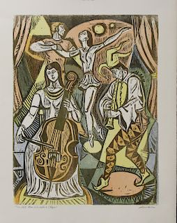 "All the World's a Stage" Woodcut by Irving Amen