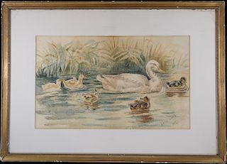 Davis, 1895 Watercolor of Geese