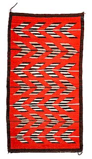 Group of Two Navajo Weavings Central Diamond