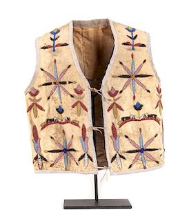 Northern Plains Santee Sioux Beaded Vest Height 15 1/2 inches