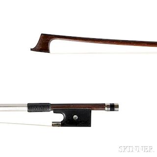 French Nickel Silver-mounted Viola Bow, Probably F. Bazin, c. 1850
