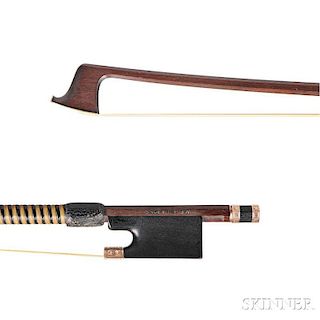 English Gold-mounted Violin Bow, W.E. Hill & Sons