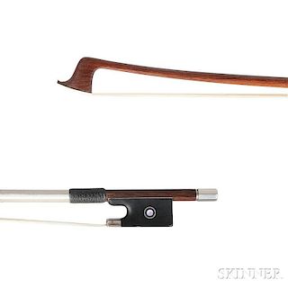 French Silver-mounted Violin Bow, Probably L. Morizot Pere