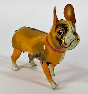 German Blomer & Schuler French Bulldog Tin Toy