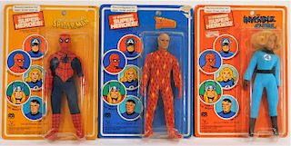 3 1979 Mego Pin Pin Toys WGSH Marvel Figure Group