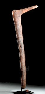 Australian Wooden Hooked Fighting Boomerang, ca. 1930s