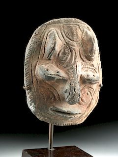 Early 20th C. Papua New Guinea Sepik Ceramic Mask