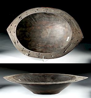 Mid-20th C. Papua New Guinea Wooden Feast Bowl